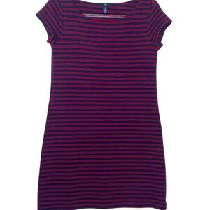 GAP Ribbed Blue and Red Striped Dress